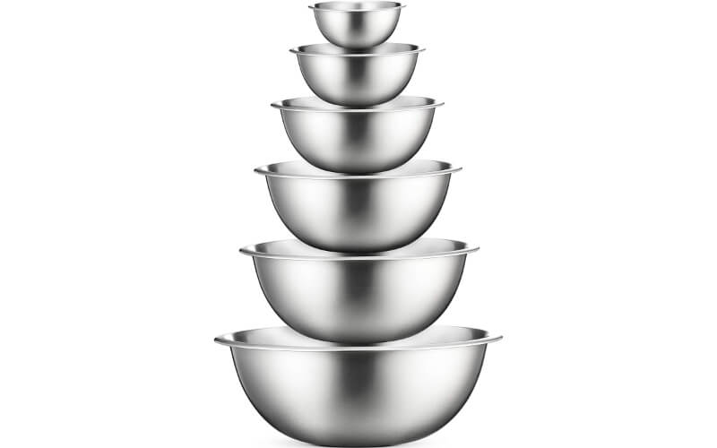 FineDine Stainless Steel Mixing Bowls (Set Of 6)