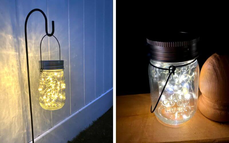 GIGALUMI Hanging Solar Mason Jar Lights