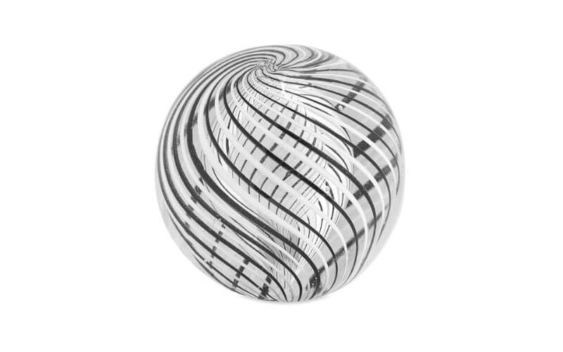 HAY Swirl Black And White Glass Paperweight