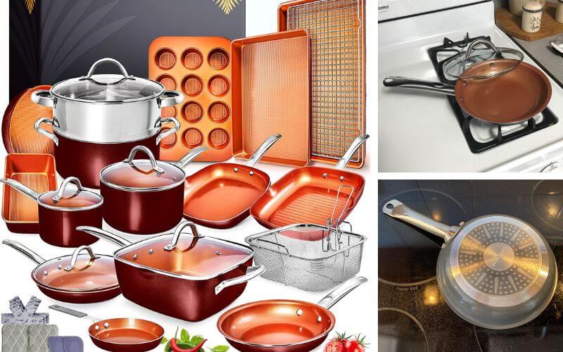 Home Hero Non-Stick Induction Copper Ceramic Pots And Pans Set (23-Piece)