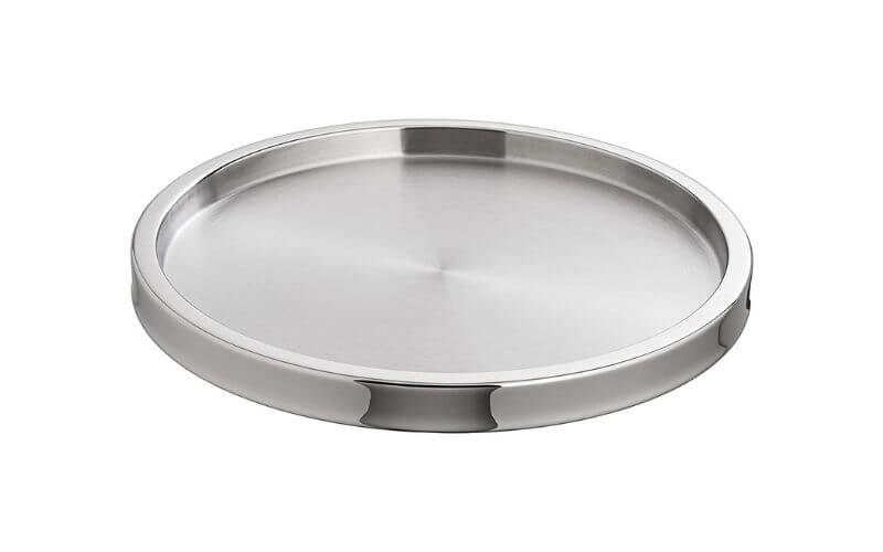 Kraftware Stainless Collection Luxe Round Two-Tone Serving Tray