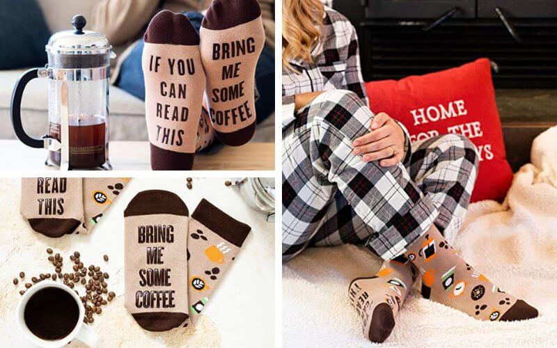 Lavley “Bring Me Some Coffee” Novelty Socks