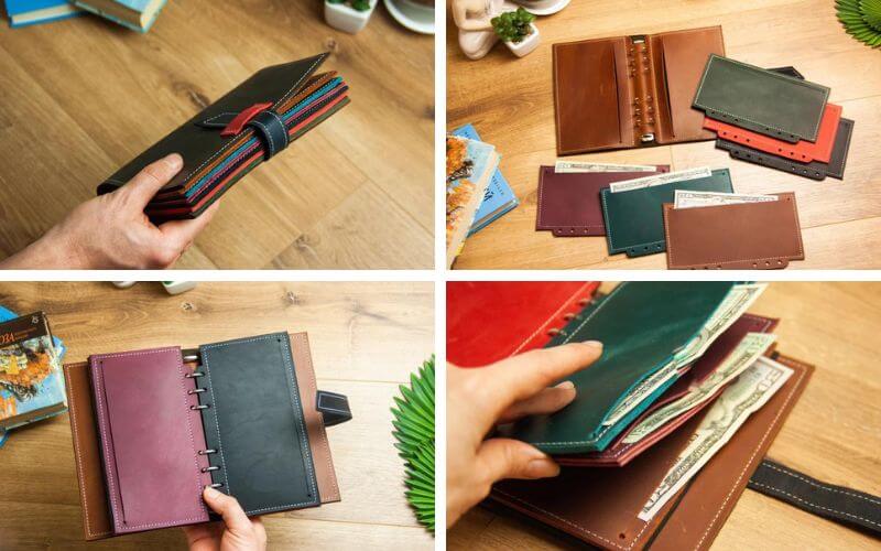 Leather Hall Store Personalized Cash Envelope Wallet System