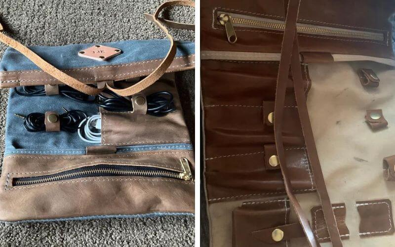 Lifetime Leather Co Weekender Bag Cord Organizer