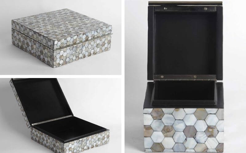 Luxe Decor Mother Of Pearl Storage Case