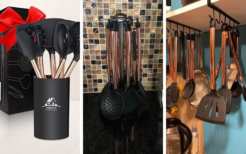 MIBOTE 14-Piece Copper Kitchen Utensil Kit