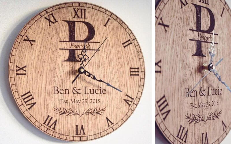 Maison Creations Personalized Wedding Anniversary Date Monogram Clock