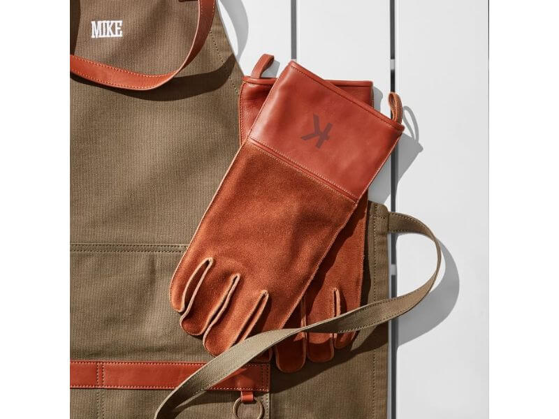 Mark & Graham Leather and Suede BBQ Gloves