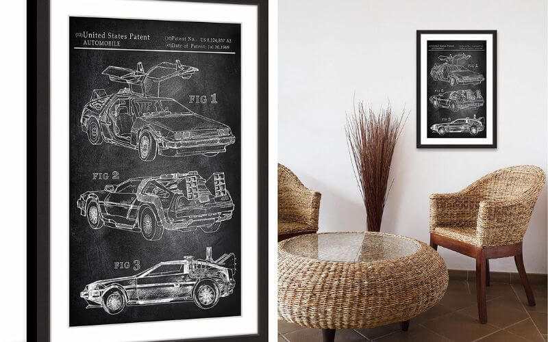 Marmont Hill Handmade Back To The Future Car Framed Print