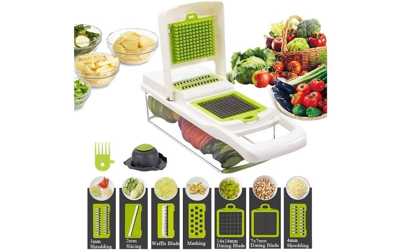 3 In 1 Multifunctional Vegetable Cutter & Slicers Hand Roller Type Square  Drum Vegetable Cutter With 3 Blades Removable Easy To Clean Home  Improvement Green 