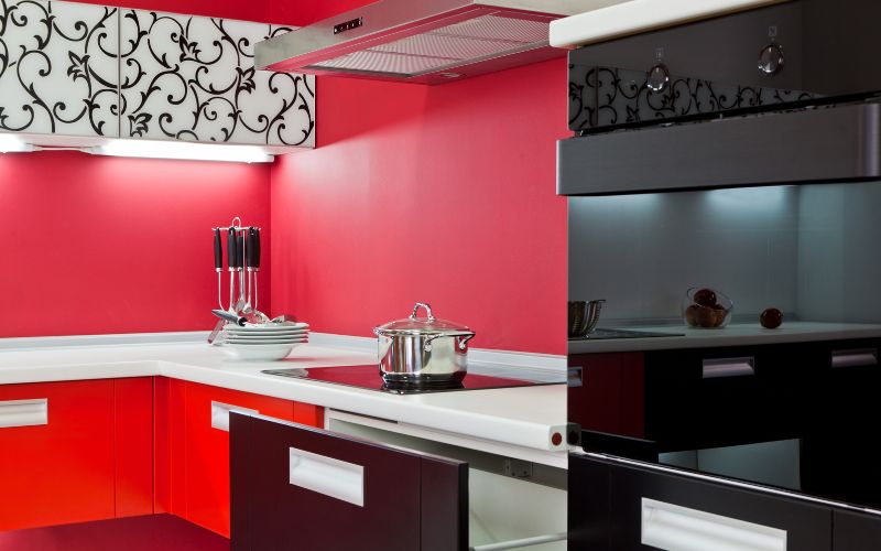 Modern Red Kitchen