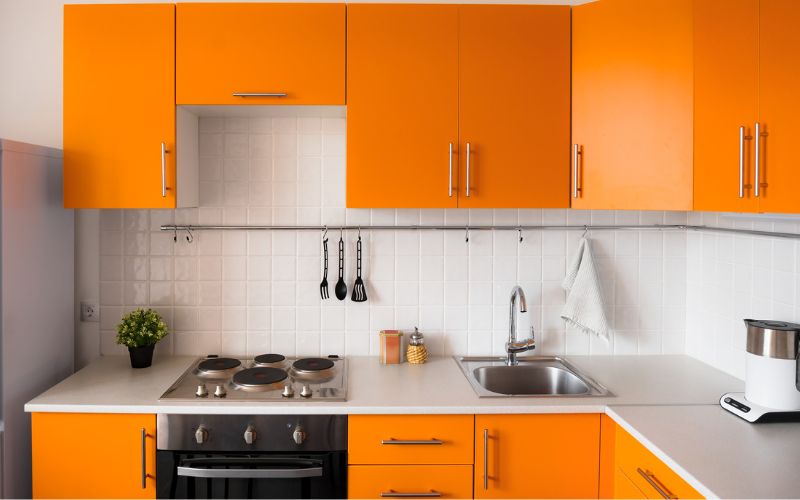 Modern orange kitchen