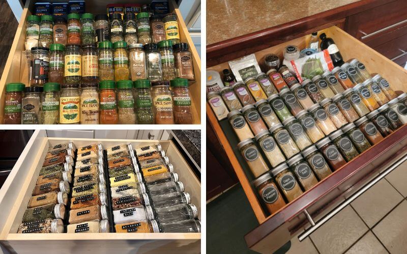 NIUBEE Acrylic Spice Rack Drawer Organizer