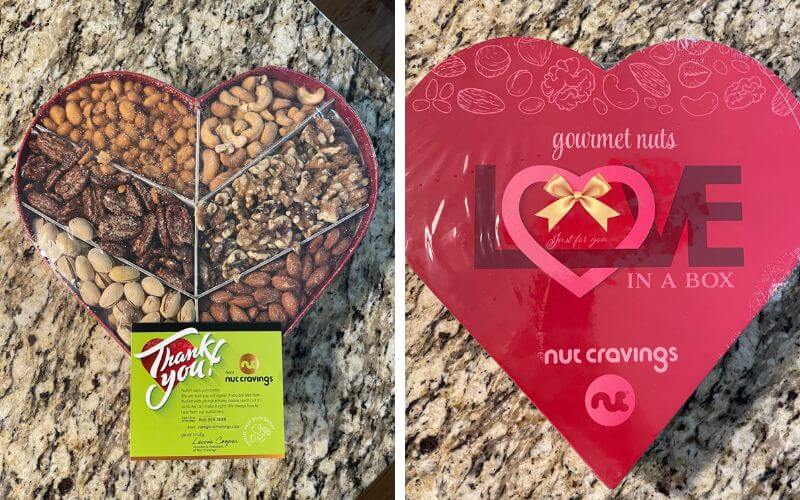 Nut Cravings Love in A Box Gourmet Nuts Gift Basket