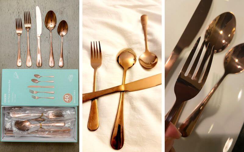 OGORI 40-Piece Copper Flatware Set 