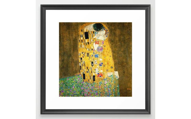 Society6 Gustav Klimt “The Kiss” Framed Art Print