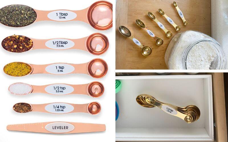 Styled Setting Magnetic Copper Measuring Spoon Set