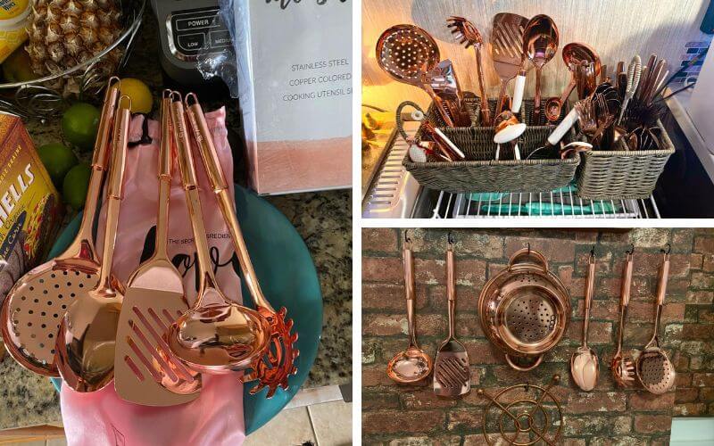 Styled Settings Copper Cooking And Serving Utensil Set