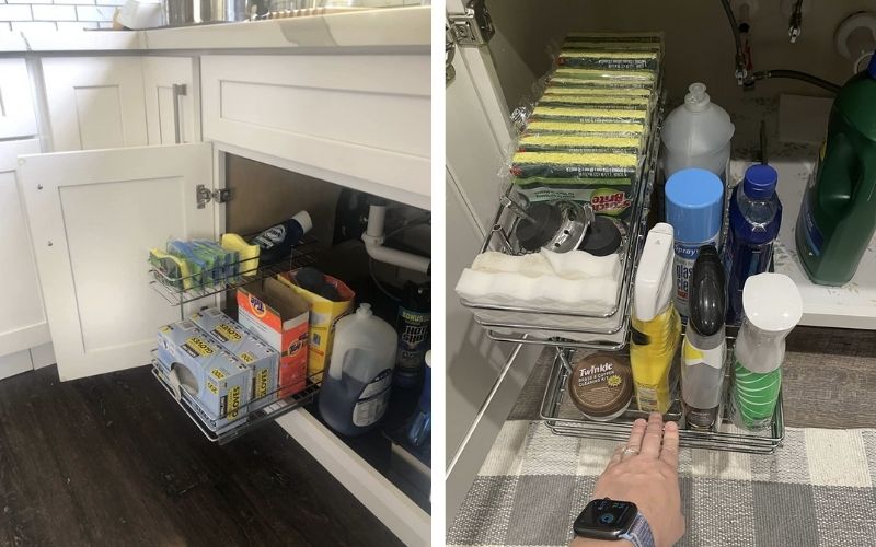 Pull Out Cabinet Organizer, Tksrn Kitchen Under Sink Slide Out