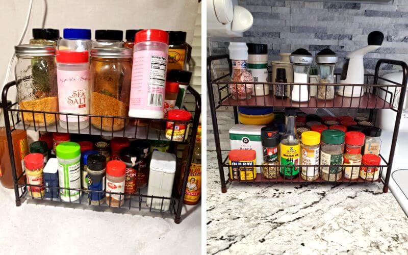 Treeline Spice Rack Organizer for Countertop 2 Tier