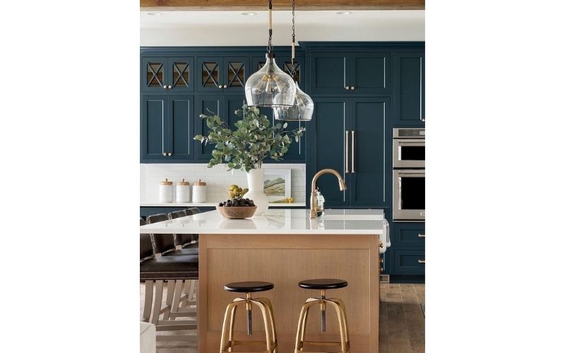 Farrow and Ball's Hague Blue Kitchen