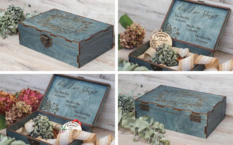 Wood Box Boutique Engraved Wood Keepsake Box