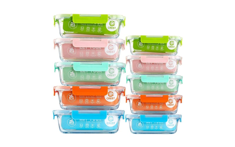  C Crest Glass Storage Containers 