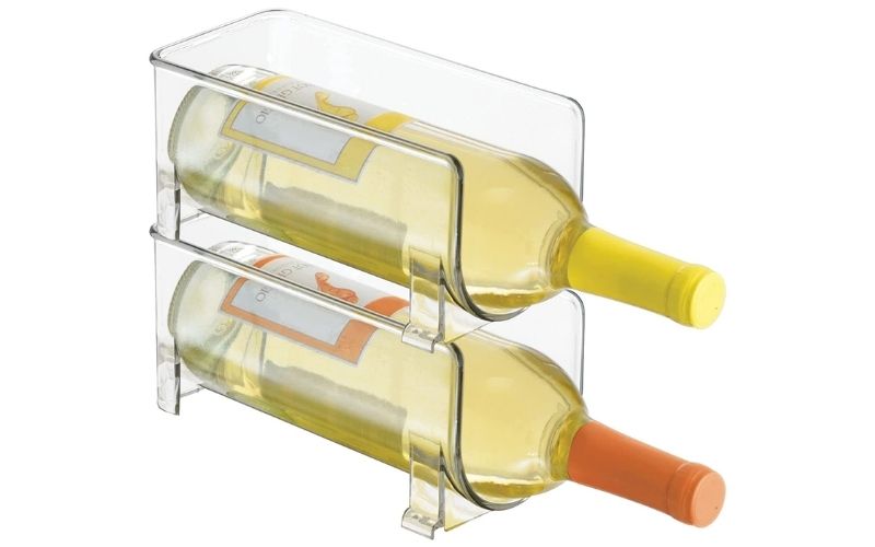 mDesign Plastic Water Bottle and Wine Rack Storage