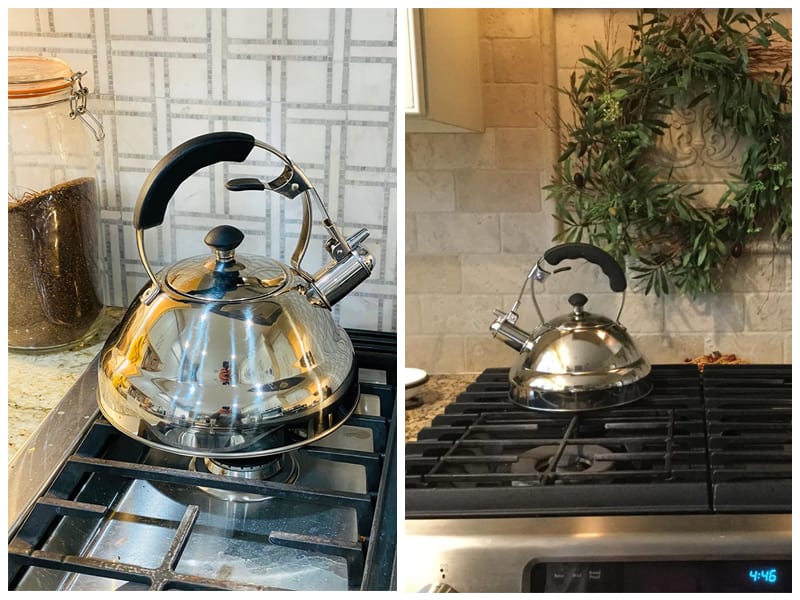 Willow & Everett Whistling Tea Kettle for Stove Top - 2.75 Quart Tea Pots  for Stove Top w/Stainless Steel, Mirror Finish & Strainer