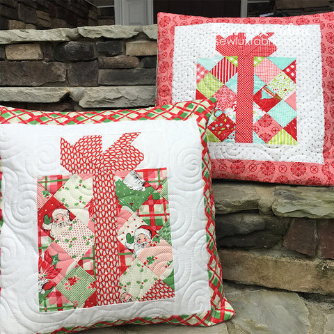 Pair of Pretty Present Christmas Pillows