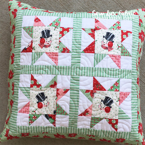 Snowman Quilted Pillow