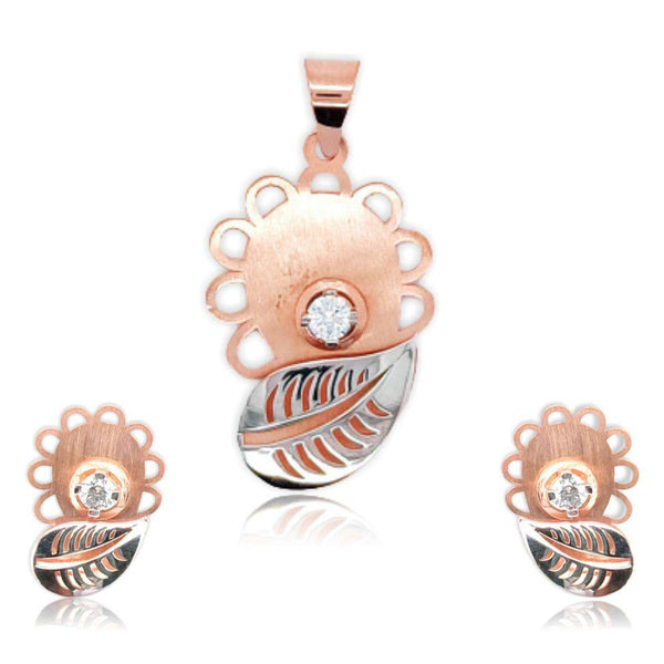 Buy quality 925 Silver Rose Gold Peacock Design Pendant Set in