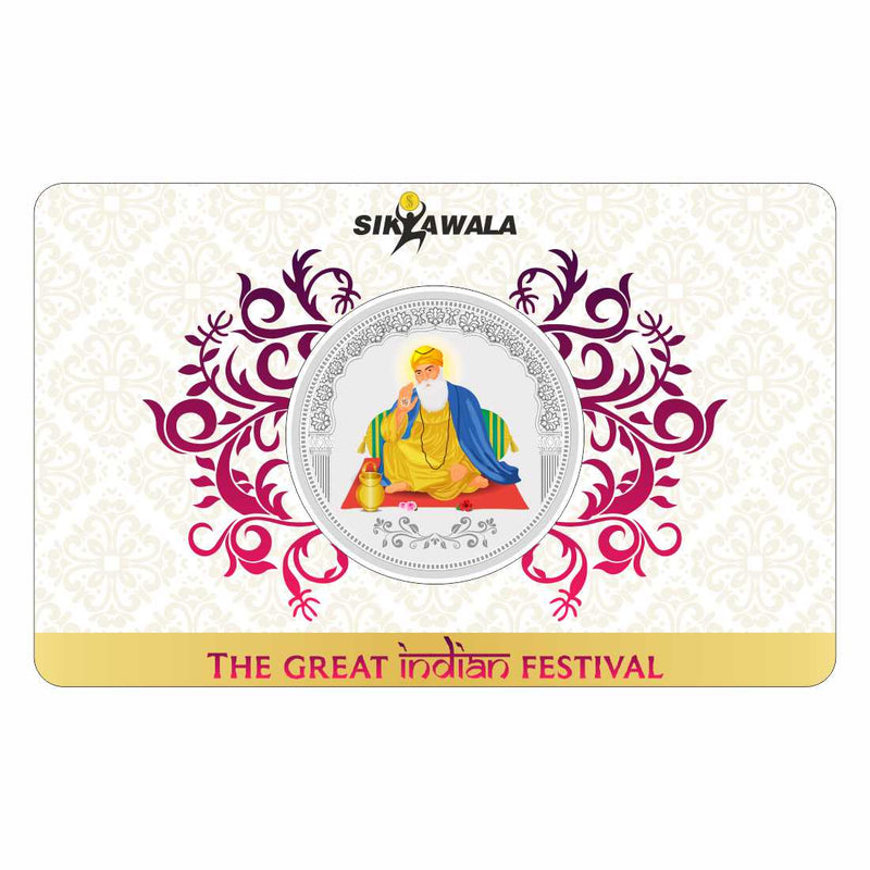 Sikkawala Guru Nanak Dev ji 999 Silver Color Coin 20 gm -SK20RCGNCC