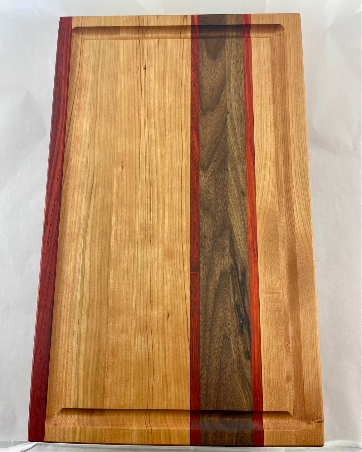 11x18 Maple Cherry Padauk And Walnut Edge Grain Cutting Board Tarsha Homestead 