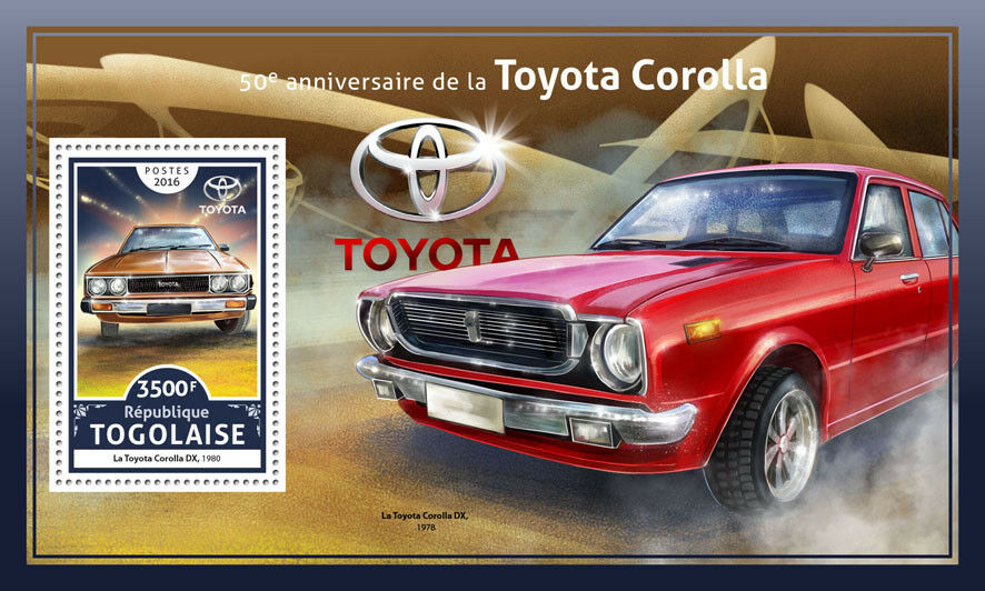 Togo 16 Mnh Toyoto Corolla Dx 50th Anniv 1v S S Cars Motoring Stamps The Joy Of Stamps