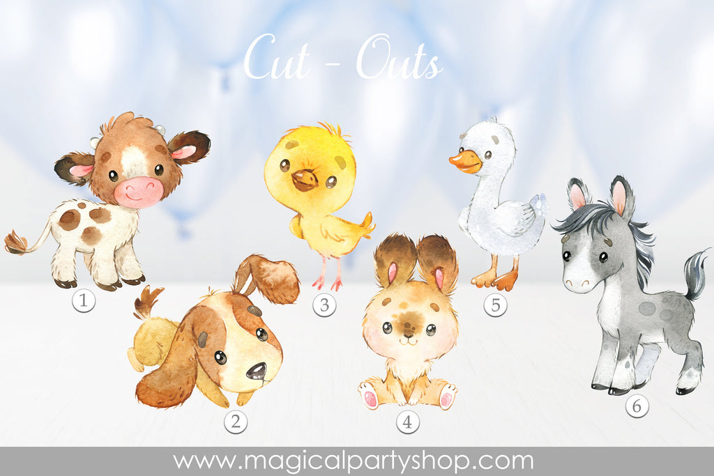 farm animals cut outs