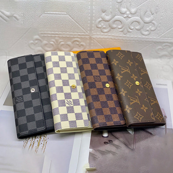 Louis vuitton LV New Women's Long Wallet Cowhide Leather Wallet Mobile Wallet Zero Wallet Anti t