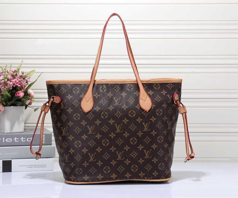 Louis Vuitton LV Women Shopping Leather Tote Handbag Shoulder Ba