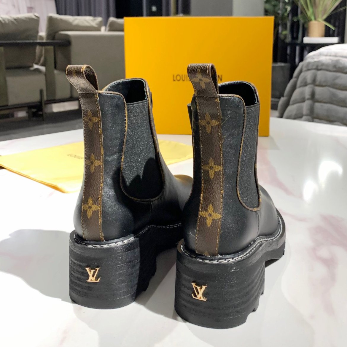 LV Louis Vuitton Fashion Casual Cow Leather High Top Boots Shoes