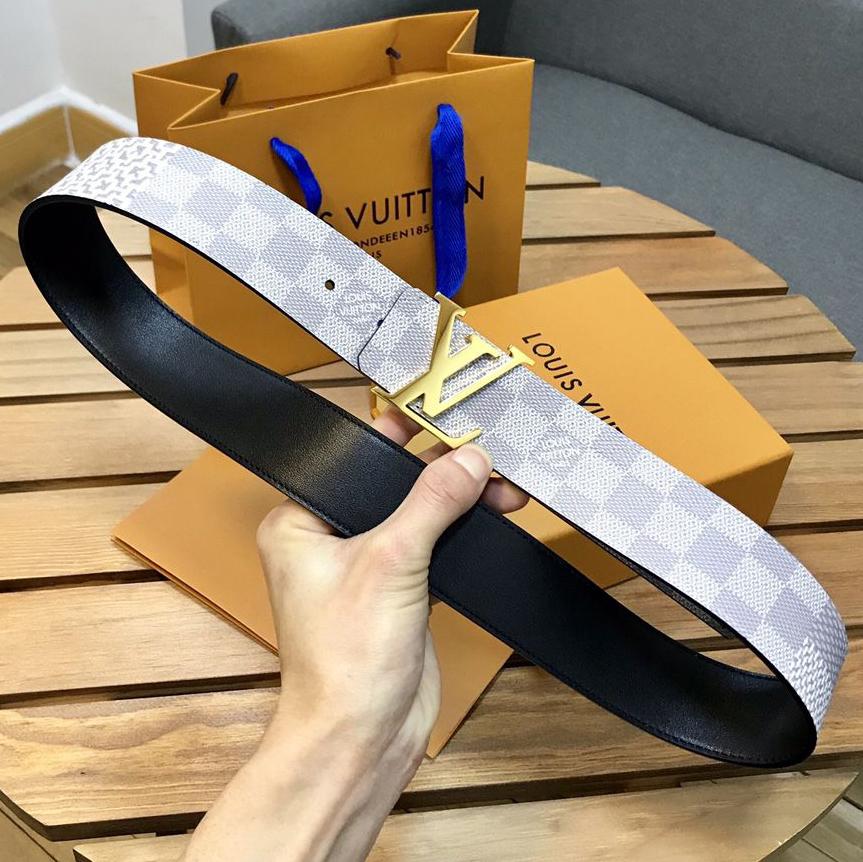 LV Louis Vuitton Classic Leather Smooth Buckle Belt