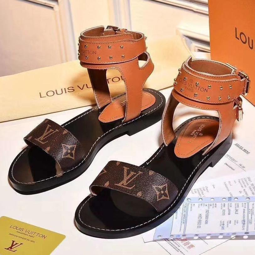 Louis Vuitton Women Fashion Leather Sandals Shoes