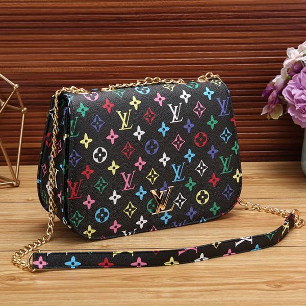 Louis Vuitton LV Women Fashion Leather Chain Crossbody Shoulder 