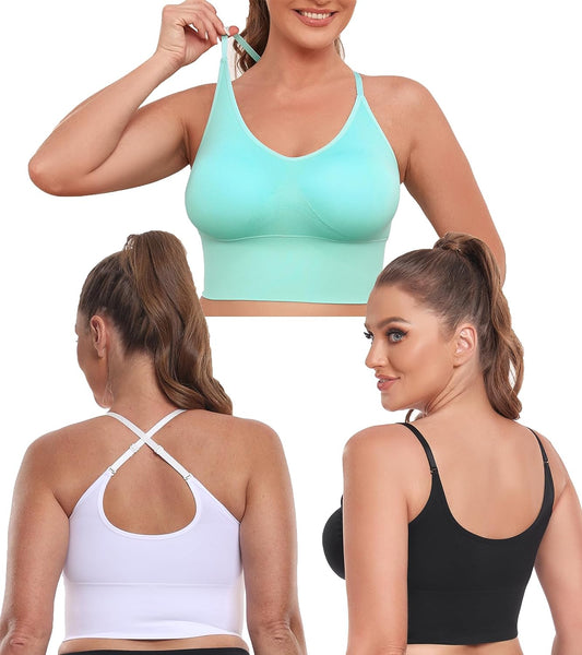 MIRITY Women Racerback Sports Bras - High Impact Workout Gym Activewear Bra  Color Hotpink Size 3XL