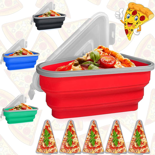 Pizza Slice Storage Leftover Container Expandable Reusable w/ 5 Trays NEW