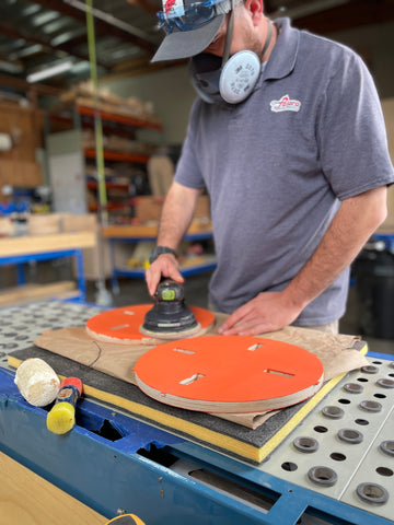 Hand sanding the Simple 