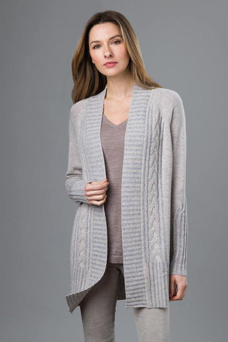 Plaited Cable Cardigan Sweater by Kinross Cashmere 