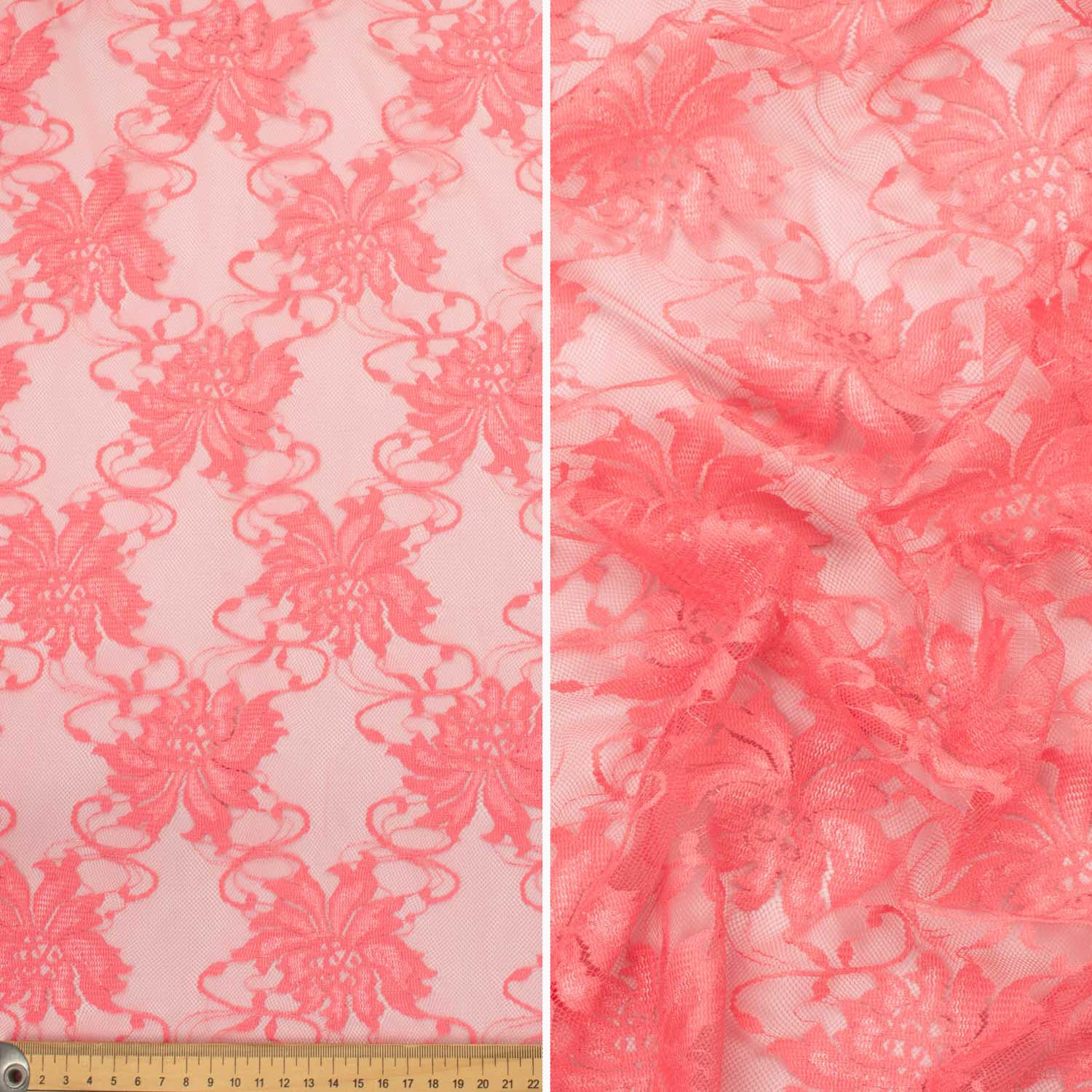 Pink Raschel Lace Fabric – Sold by The Yard (FB)