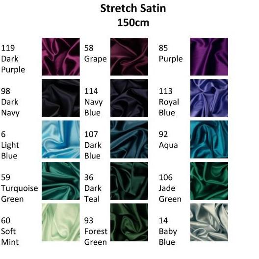 Stretch Satin Baby Blue - YES Fabrics