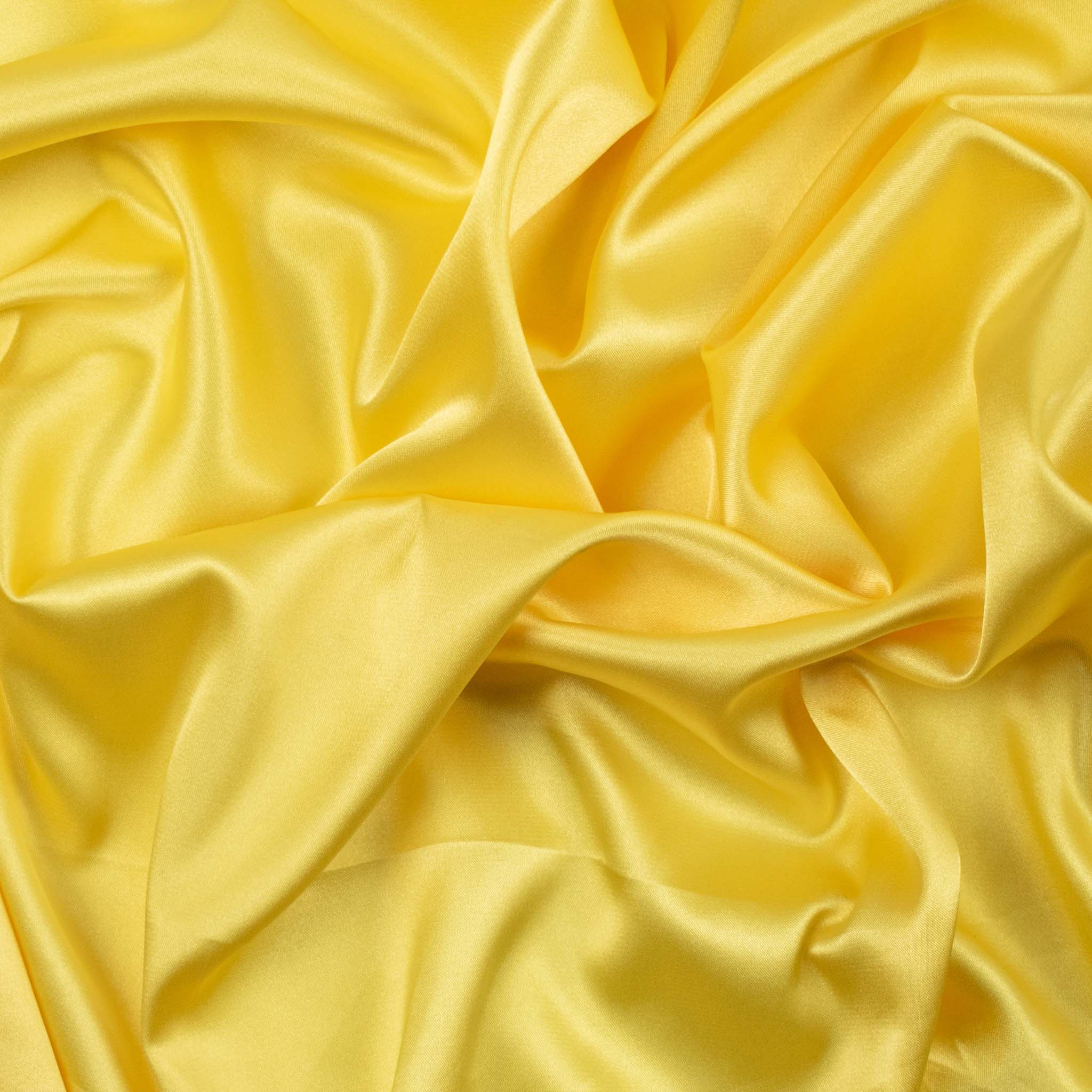 Yellow Satin Fabric for Lining - Light Weight - Yellow Satin Fabric