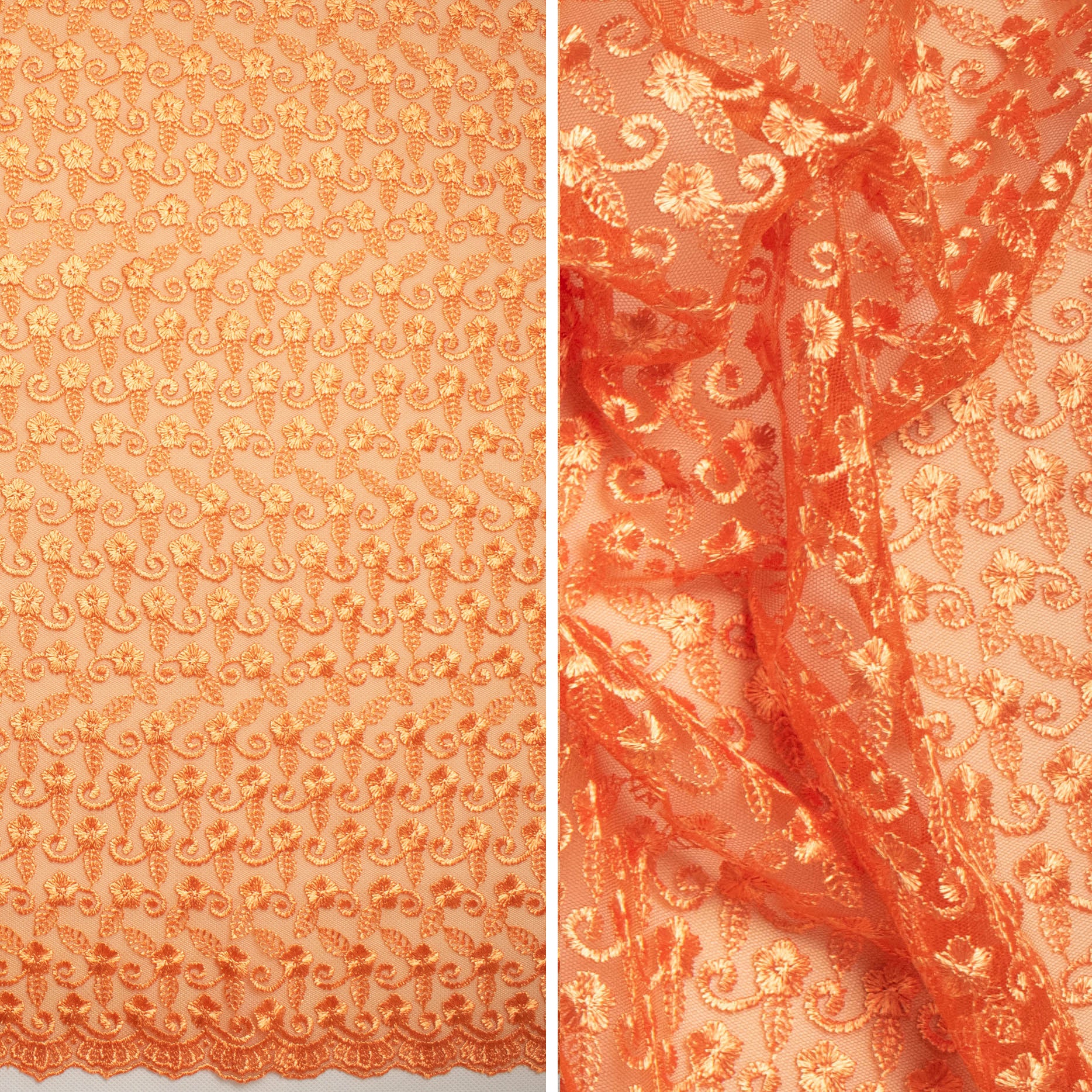 Embroidered Lace SF-01612 Orange – Homecraft Textiles